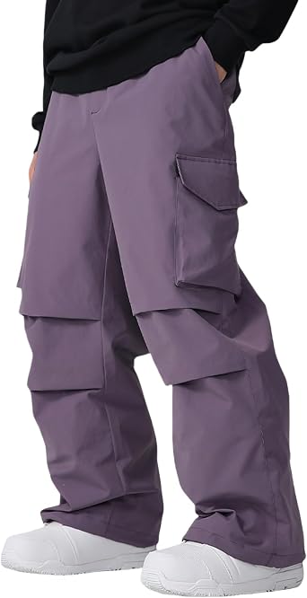 Men Ski Pants Insulated Waterproof Winterproof Cargo Snow Pants Winter Trendy Warm Outdoor Baggy Snowboard Pants