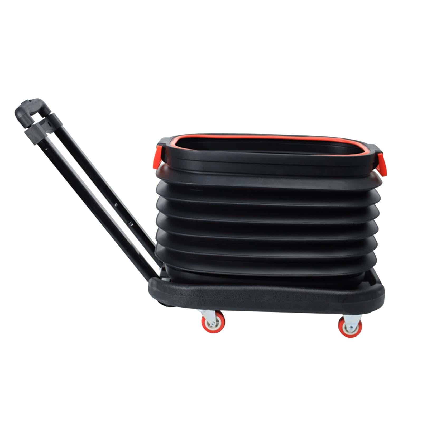 Collapsible Car Bucket Fishing Basket with Wheels 37L Trolley Sturdy Car Bin|Sporting Goods| Outdoor Sports| Camping & Hiking| Camping Storage-image-42