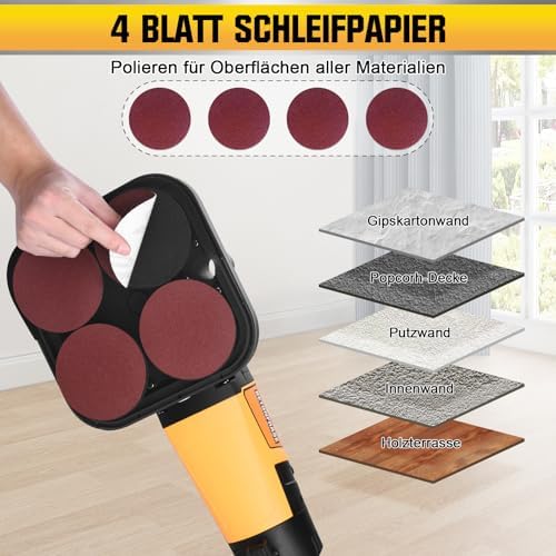 Bild 1 - 3800W Betonschleifer mit Handgriff, Vier Arbeitsmodule Betonfräse mit Schutzhaube, Ø100mm Diamantschleiftopf 6 stufen Drehzahlregelung, 6000 UPM Winkelschleifer Sanierungsfräse Mauerfräse Putzfräse