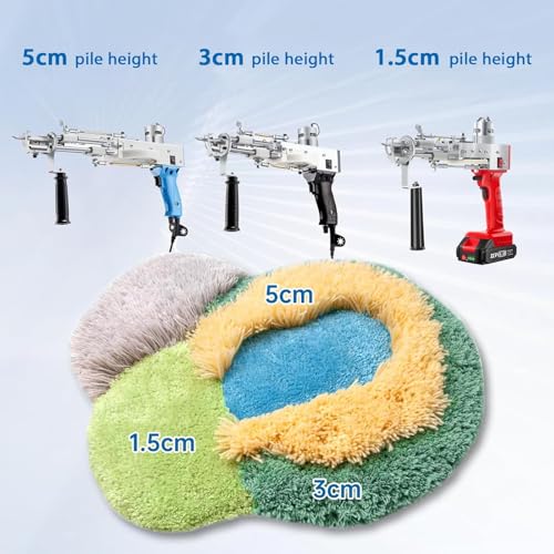 Image of BESGEER Carpet Tufting Gun Starter Kit, Long Pile Rug-Maker-Machine,2 in 1-Cut-Loop-Tufting-Gun, Electric-Rug-Making-Kit for Beginners (Blue 5cm Pile)