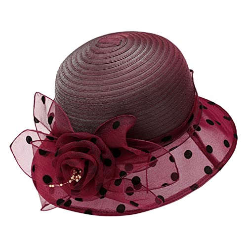 Generisch Sombrero de sol transpirable para mujer, sombrero de vacaciones, playa, sombrero con visera, sombrero unisex, rojo, Talla única