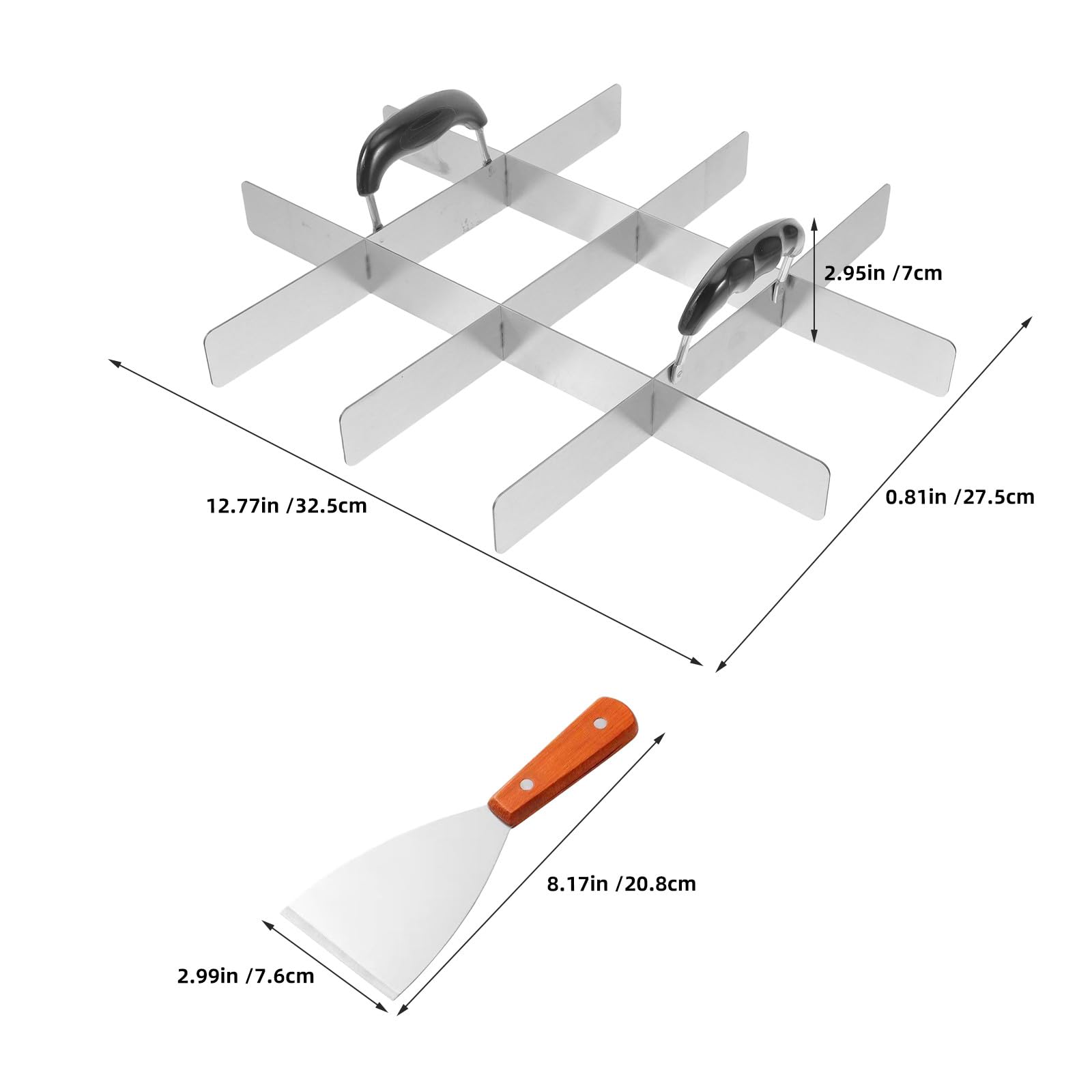 OUNONA 2 Pièces Séparateur à Gâteau Acier Inoxydable Diviseur à Gâteau Marqueur de Portion Outil de Découpe de Tartes Accessoire de Pâtisserie