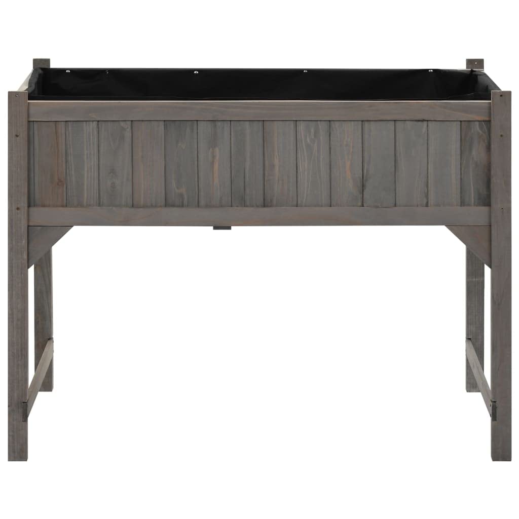 Podwyższony inspekt 110x54x120 cm z litego drewna jodłowego, odporny na warunki atmosferyczne, idealny do ogrodu i na taras, do uporządkowania i ochrony roślin w chłodne dni, szary, łatwy montaż