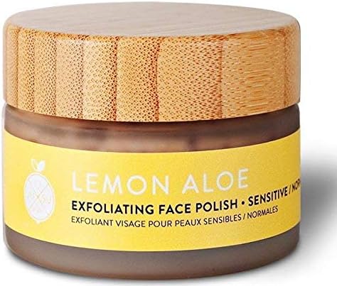JUSU Body Lemon Aloe Exfoliating Face Polish for Normal/Sensitive Skin - 100% Natural
