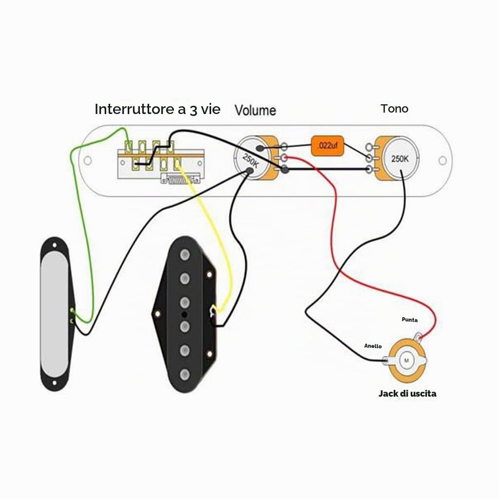 Alnicov 1 set 3 vie precablato piastra di controllo ponte collo ponte pickup set, per Telecaster chitarra elettrica strumenti musicali parti accessori