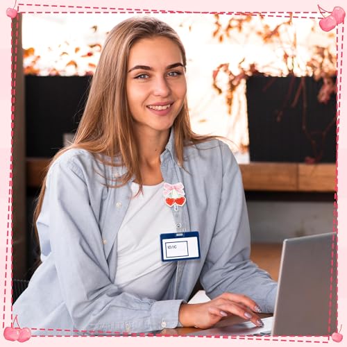 9-Piece Pink Aesthetic Badge Holder Set for Office & Nurse ID - Image 6