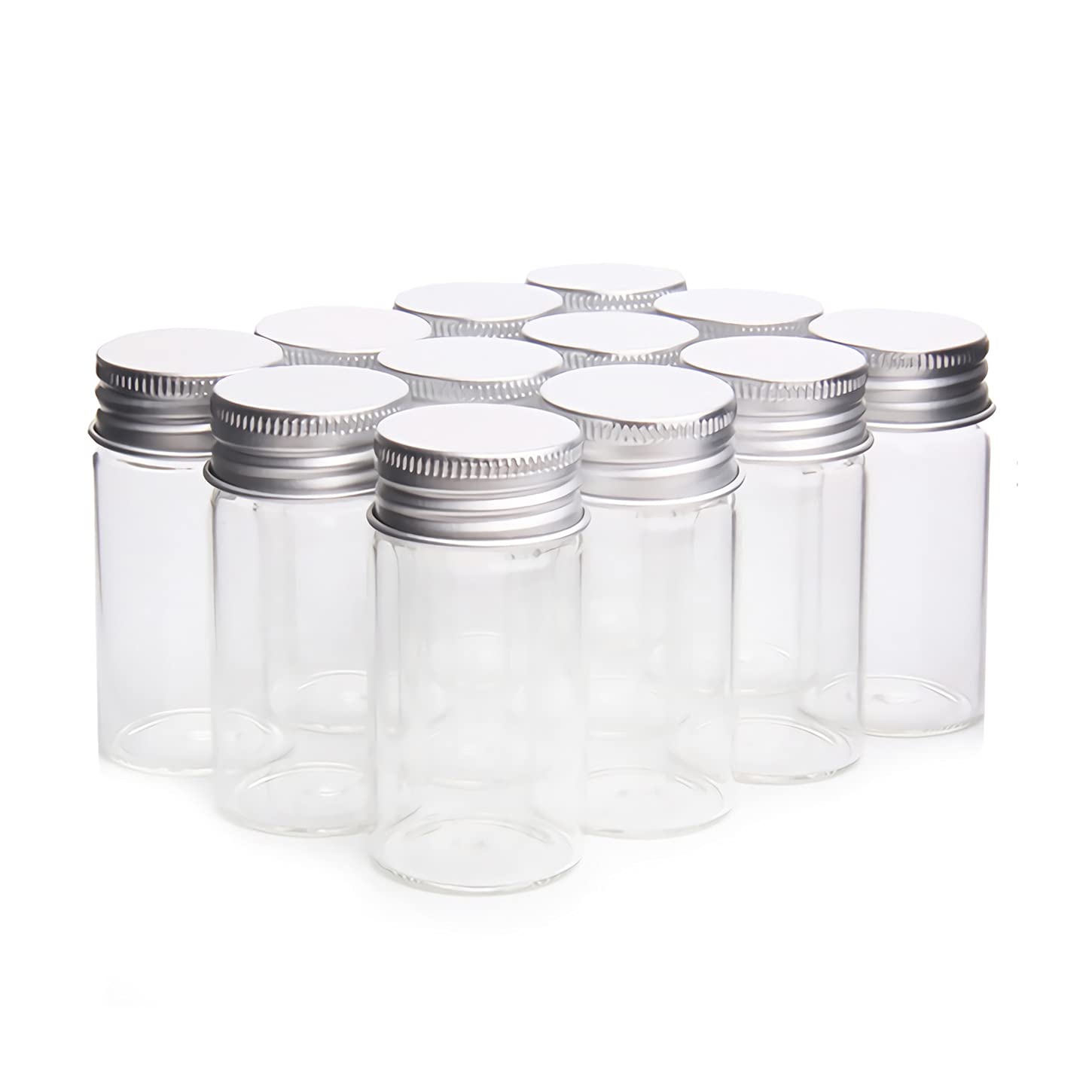100 Stücke Gläschen mit Schraubverschluß 25ml Glasfläschchen Gläser Leere Transparent Flaschen für DIY Aufbewahrung,Candy Flasche