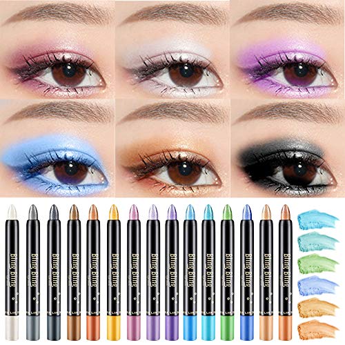 2022 Beautiful Eyeshadow Pen, Pearlescent Highlighter, Eyeshadow Stick, Shimmer Eyeshadow Pencil, Waterproof & Long Lasting Glitter Eyeshadow Stick Eye Makeup (A)