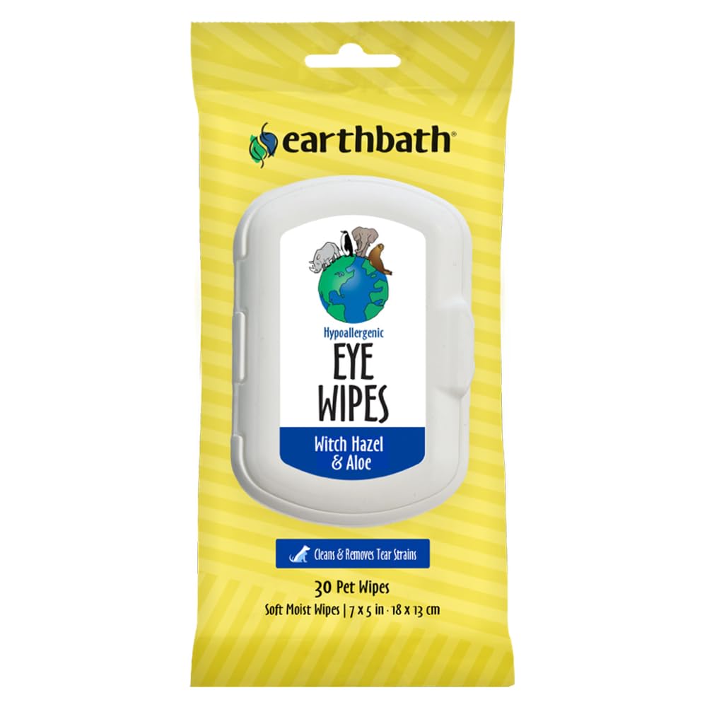 earthbath Witch Hazel & Aloe Pet Eye Wipes, 30 Count