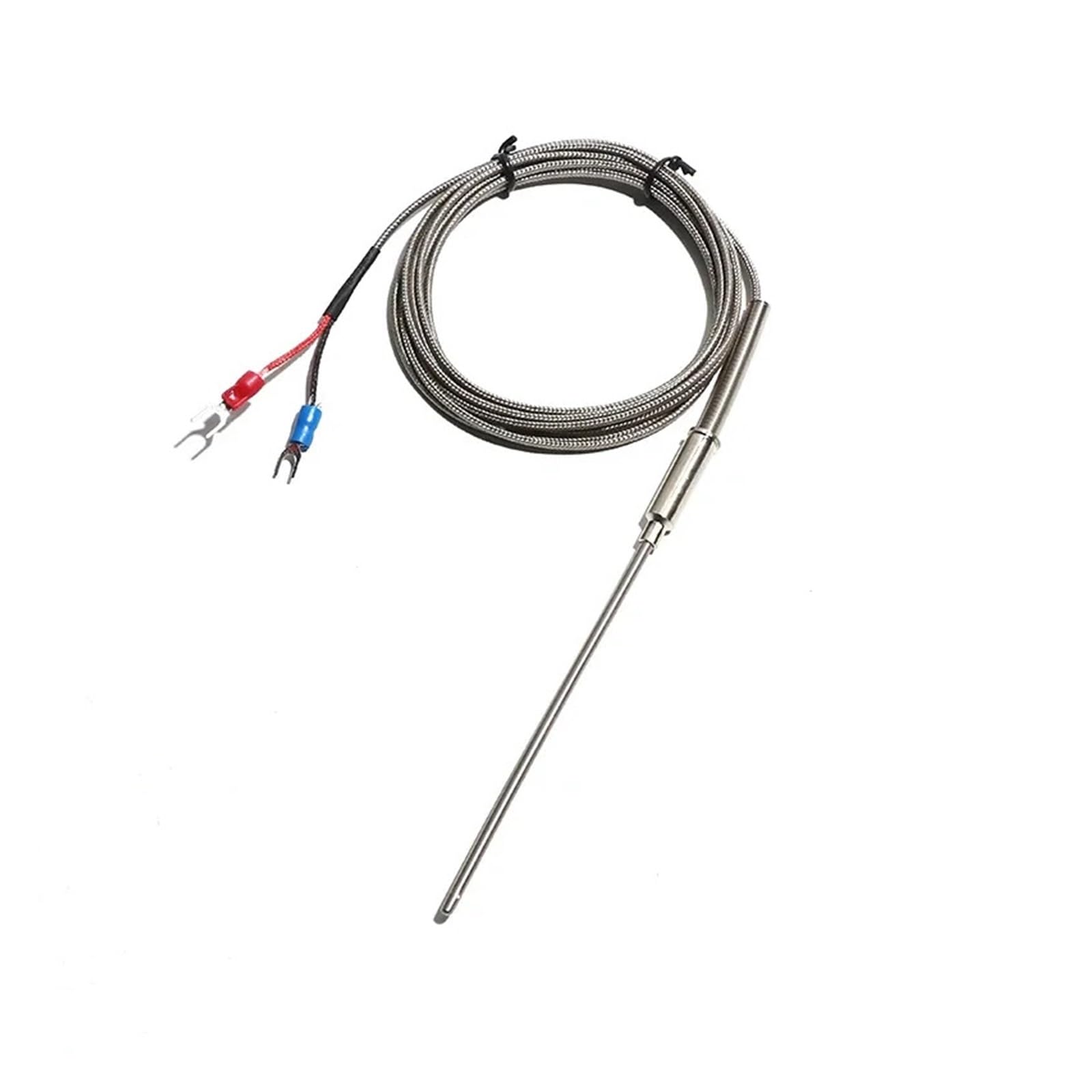 Termopar blindado tipo K de 1,5 M - WRNK-191, trenza acero inoxidable, sonda flexible (1 unidad)