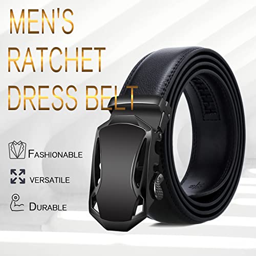 Mens Ratchet Belt, Leather Adjustable Slide Belt For Men Dress Casual Pant3