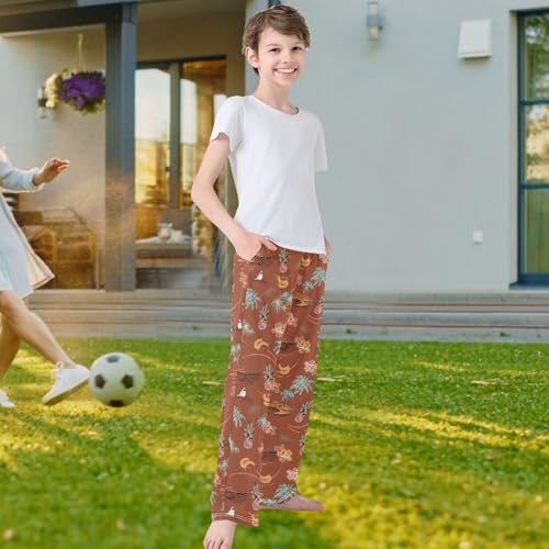 visesunny Boys' Pants Banana Pineapple Flower Jogger Pants Elastic Waist Long Bottoms Trousers with Pockets4