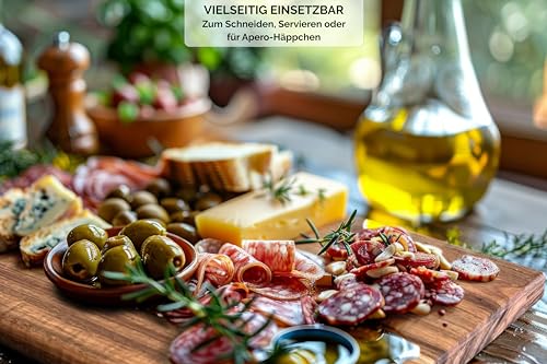 WALDLAND Premium Schneidebrett Holz 4er Set (40x30, 33x24, 27x18, 21x15) I inkl. Brettständer I Holzbrett Küche I Schneidebrett Set aus robustem Akazienholz 4
