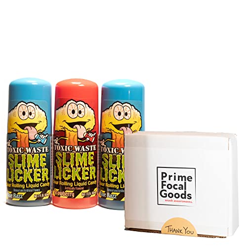 Prime Focal Sweets Custom Toxic Waste Slime Licker Liquid Sour Candy Bundle Of 3 For Tiktok Challenge! #TOP20