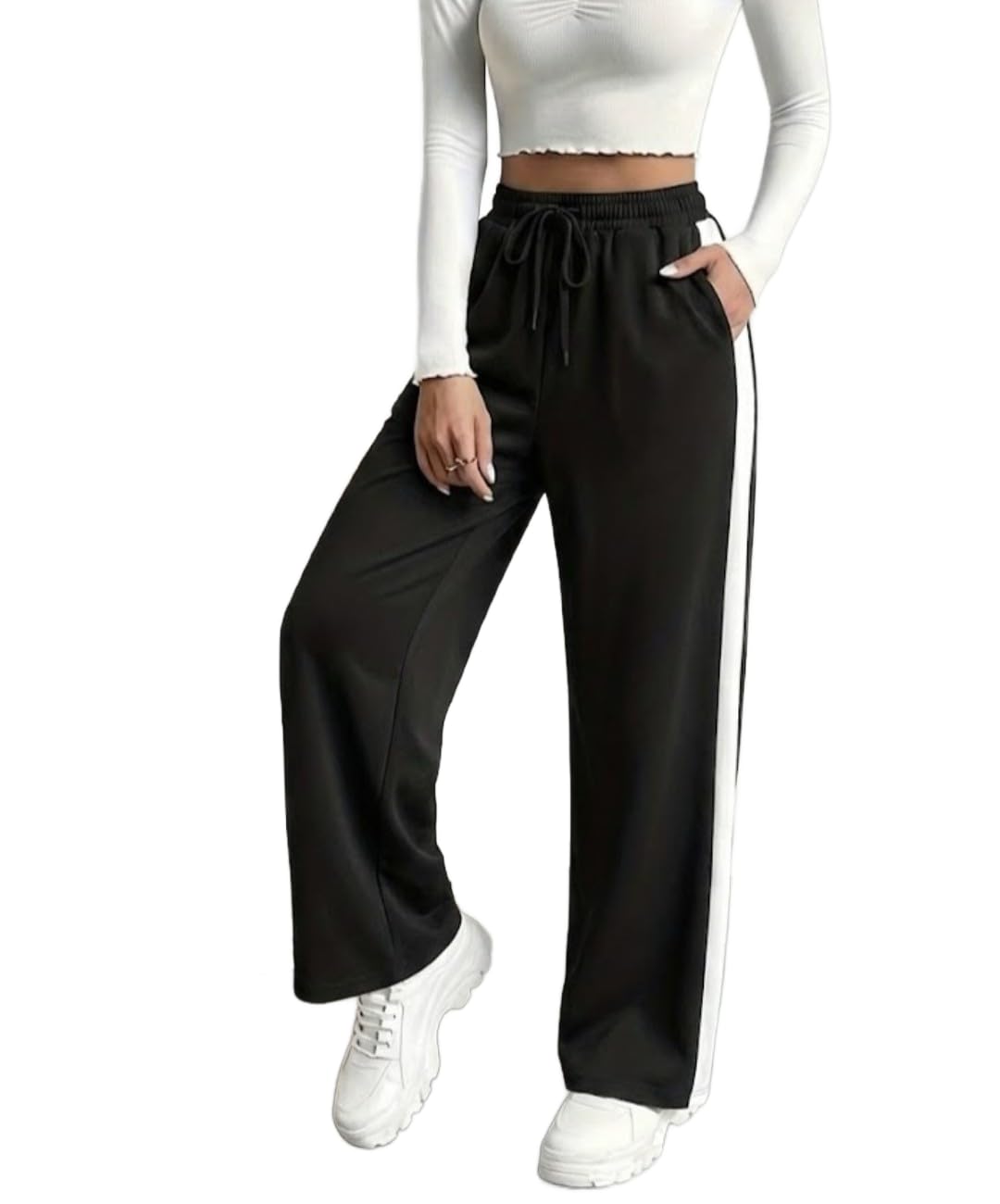 dockstreet Track Pant for Women || Open Baggy Fit || Track Pants || Open Bottom Track Pant ||-picture-19