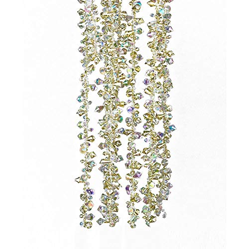 Kurt Adler Gold and Irridescent Bead Christmas Tree Garland (9 feet)