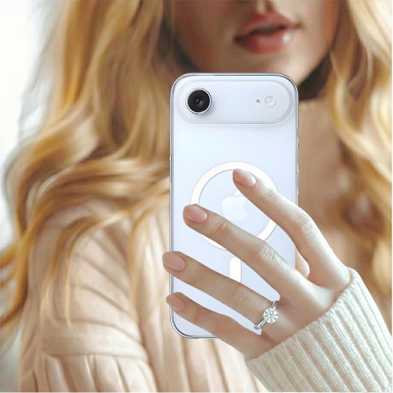 Image of Anti Yellow Clear Magnet Case for iPhone 17 Air, Premium Polycarbonate, Ultra Strong Magnets, 360 Drop Protection, Raised Camera Protection, MagSafe Compatible