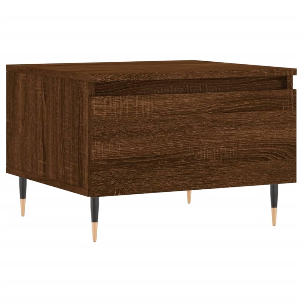 Homgoday 2 tavolini da caffè in rovere marrone, 50 x 46 x 35 cm, in legno ingegnerizzato, tavolino da tè per soggiorno, sala d'accoglienza degli ospiti, camera da letto e ufficio, mobili tipo 2