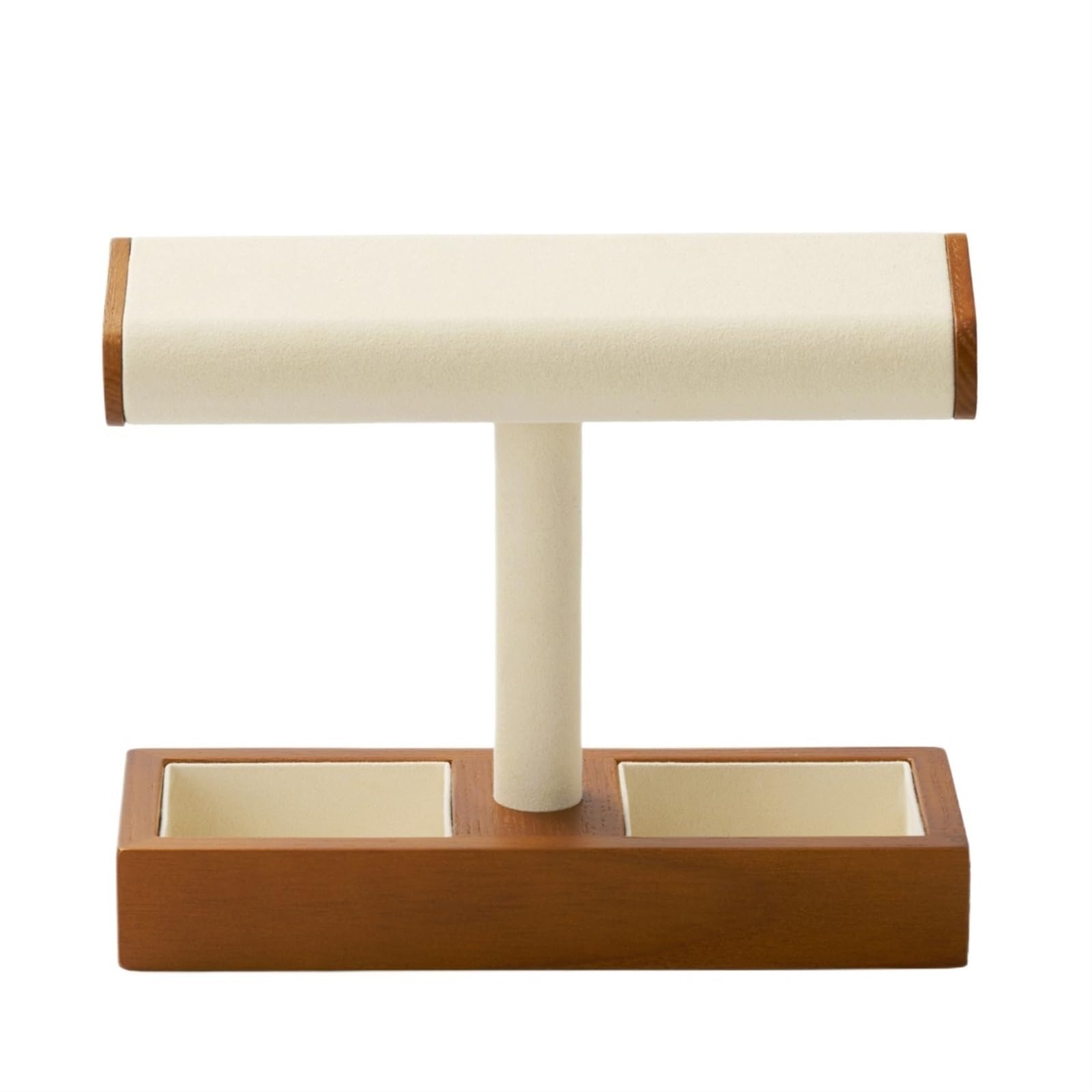 ZWCSHUU Watch Stand Retro T Shaped Solid Wood Watch Display Stand with Microfiber Jewelry Organizer Rack Bracelet Storage Holder Props(SM19101)