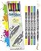 Produktbild ONLINE Brush-Pen Set Calli.Brush NEON I 5 Double-Tip Pinselstifte mit Kalligrafie-Spitze & Pinselspitze I Ungiftige Handlettering Stifte als Kalligraphie Set für Bullet Journals, Aquarell, Mandalas