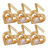 CLISPEED 6 Piezas Piercing de Nariz Diseño de Corazón y Ojo Malvado, Metal Dorado, Cómodo para Uso Diario, Joyas para Nariz Unisex en Eventos Obsequios