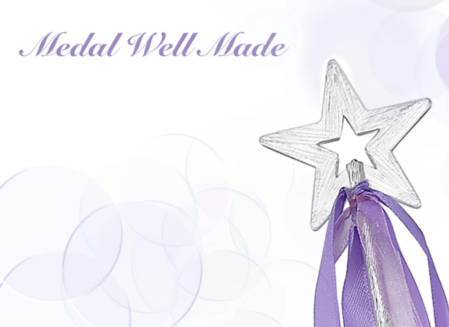Lovelyshop Lavender Crystal Metal Star Fairy Wand with Ribbon for Girls Halloween Decorations, Purple - Image 4