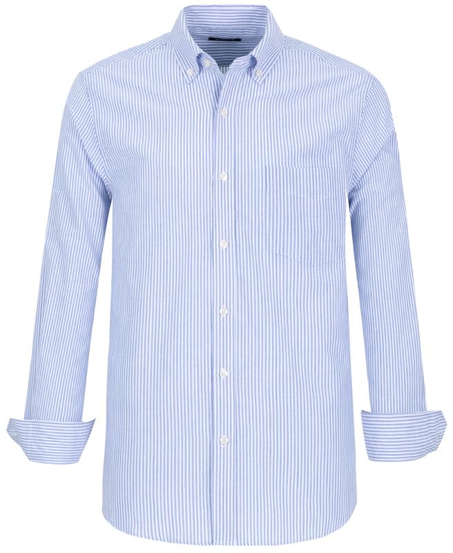 Oxford Shirts for Men Long Sleeve Mens Dress Shirts Casual Button Down Shirts with Front Pocket Amercian Regular Fit