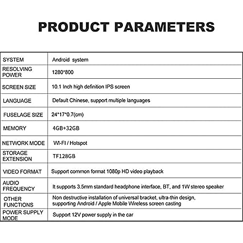 10.1 Inch 4G+32G One Android Headrest Video Players With Wifi 5Ghz,Sync Screen Tablets Phone Mirror Car Back Seat Tv Monitors, Ips Touch Screen Play Movies #TOP5