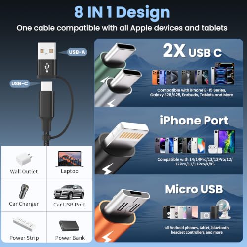 MPATIBY 5' 4-in-2 Multi Charging Cable - image 2