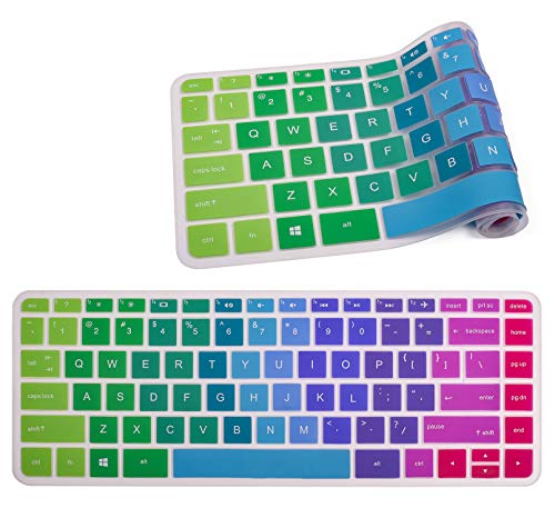 Keyboard Cover for HP Stream 14 Inch Laptop / HP Stream 14-ax / HP Pavilion 14-ab 14-ac 14-ad 14-al 14-an, HP Stream 14 Keyboard Cover Skin, Rainbow