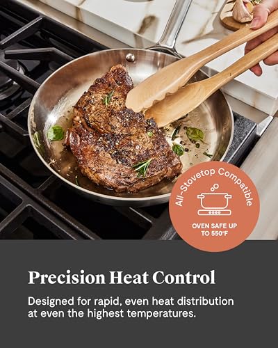 Image of Caraway Stainless Steel Deluxe Cookware Set (16 Piece) - 5-Ply Stainless Steel Pots, Frying Pans, Lids and Kitchen Storage - Non Toxic, PTFE & PFOA Free