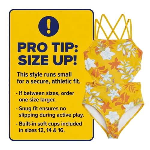 Image of Kanu Surf Girls' Beach Girl Sport Cut-Out One Piece Swimsuit