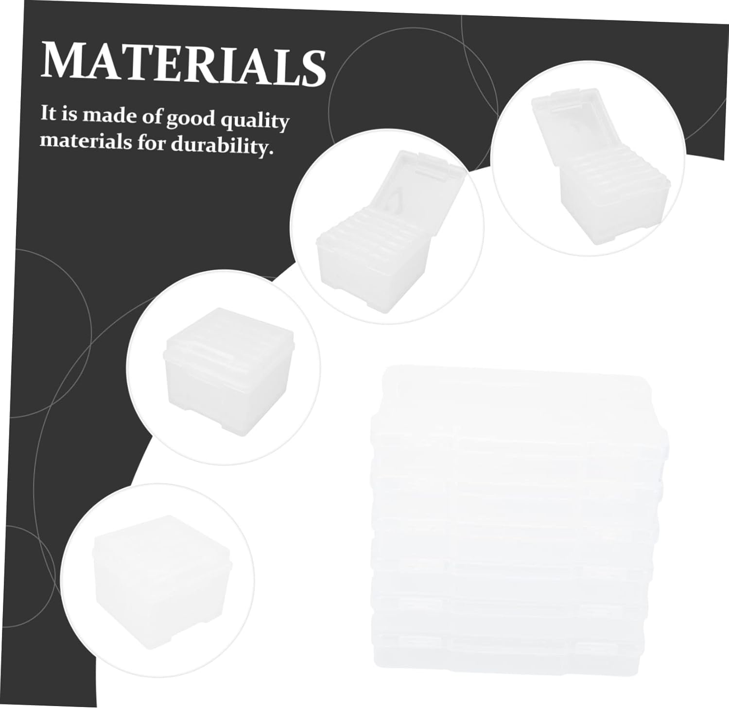 1set Photo Storage Organizer Box Photo Case for Cards Pictures and Crafts Portable for Scrapbooking and Office Supplies