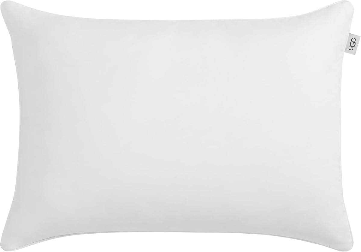 UGG Cooling Pillow Standard Size Luxury Hotel Style for Stomach, Back or Side Sleepers with Washable Cover Down Alternative for Queen Full or Twin Beds, 20-inch x 28-inch, White
