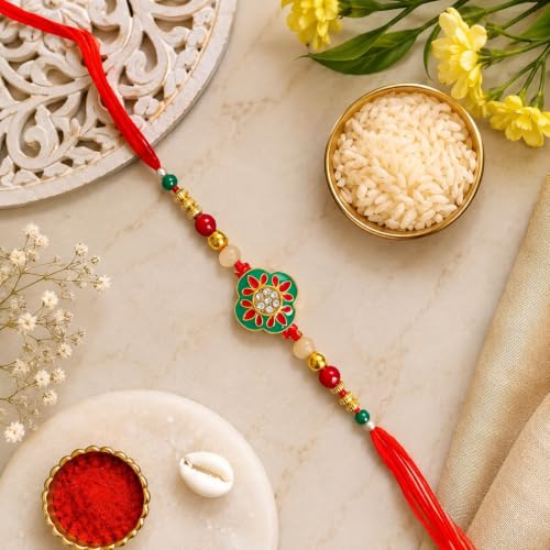 Image of EXPLEASIA Special Rakhi for Brothers with 11 Ounce Multicolor Glitter Abstract Pattern Mug | Rakhi's for Brothers | Rakshabandhan Special | Rakhi Gift | Combo 21