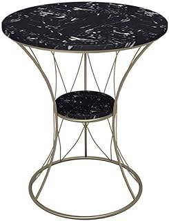 Tavolino da caffè Tavolini Piccolo Caffè Tavola Rotonda Divano Tavolino in ferro battuto Camera mobile ad angolo Craft Marble semplice design nordico End Table .Piccoli tavolini da caffè (Size : B)