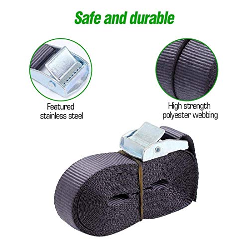 Image of DIY Crafts Pack of 1 Pc, Black-Multi, Break Tie Down Straps Lashing Strap Cargo Straps Cam Buckle Travel Luggage Accessories Lashing Motorcycles Lawn (Pack of 1 Pc, Black-Multi)