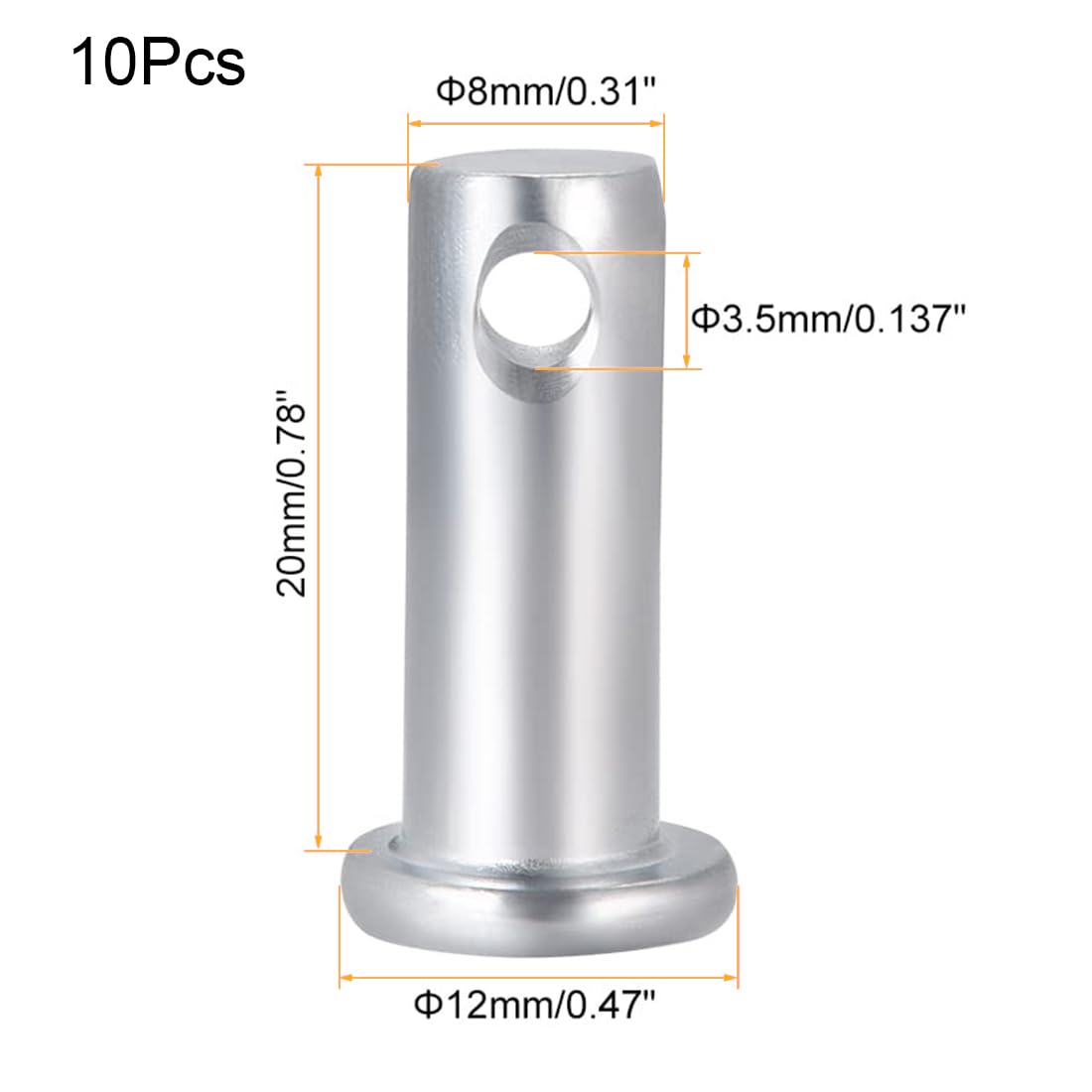 TA-VIGOR 10pcs 8 x 20mm Clevis Pins Single Hole - Image 2