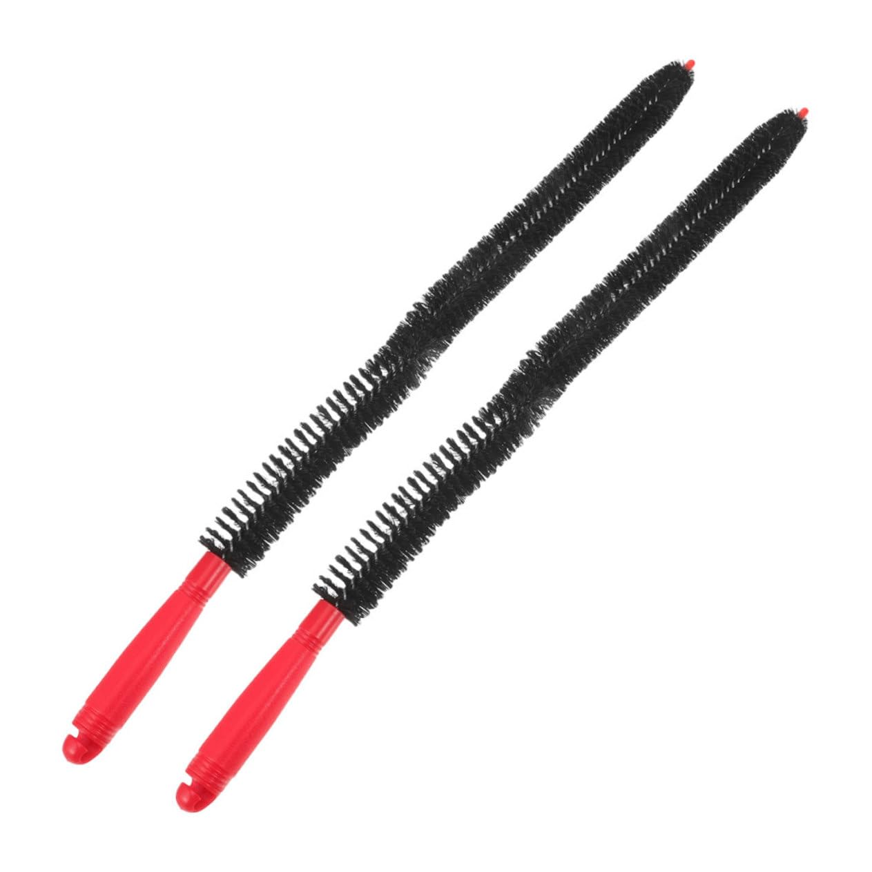 PRETYZOOM Cepillo De Limpieza Limpiador Plumeros para Limpieza Cepillos Extensibles Drenaje Cepillo Flexible Mango Largo Cepillo Nylon Negro 2 Piezas x 4