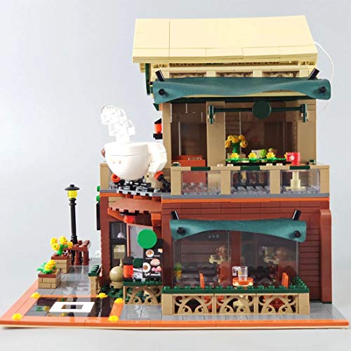 LOTSOFUN Modular Building Haus Café Bausatz mit 12 Minifiguren & LED Licht, Street View Stadthaus Klemmbausteine… – Bild 3