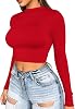Artfish Ladies Long Sleeve Stretchy Crop Top Sexy Slim Fitted Neon Shirts