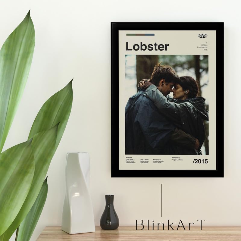 Image of BLINKART Lobster (2015) Movie Poster Frame 8x12 Inch | Premium 300 GSM Paper Wall Print | Mid Century Vintage Film Artwork for Home, Bedroom, Living Room, Office | Framed Photo Decor