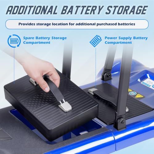 Image of 43lb Lightweight Mobility Scooter for Seniors - Airline & Cruise Approved | Foldable Portable Travel Motorized Scooters for Adults Elderly 4 Wheel with Removable Battery, 24.8MI, 300lb Capacity, Blue