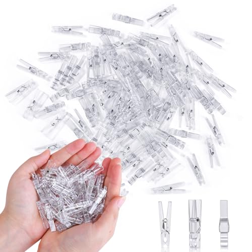 100PCS Clear Clothes Pins for Baby Shower Games Boy Girl, Acrylic...