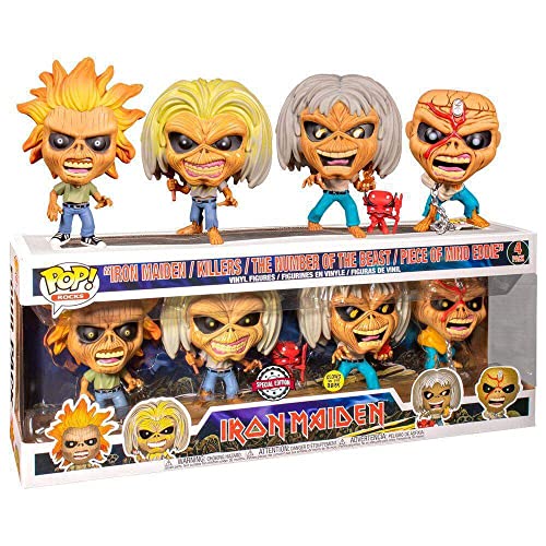 Funko Pop! Rocks: Iron Maiden – Eddie 4-Pack Glow In The Dark Box Set (Alliance Entertainment Exclusive)