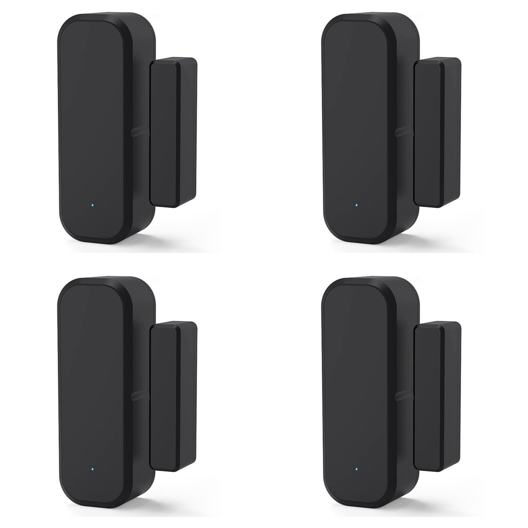 Jnchdghwa Black 4X Tuya Wifi Door Sensor Window Entry Sensor Security Burglar Magnetic Sensor Alarm Smart Life For App Remote Control