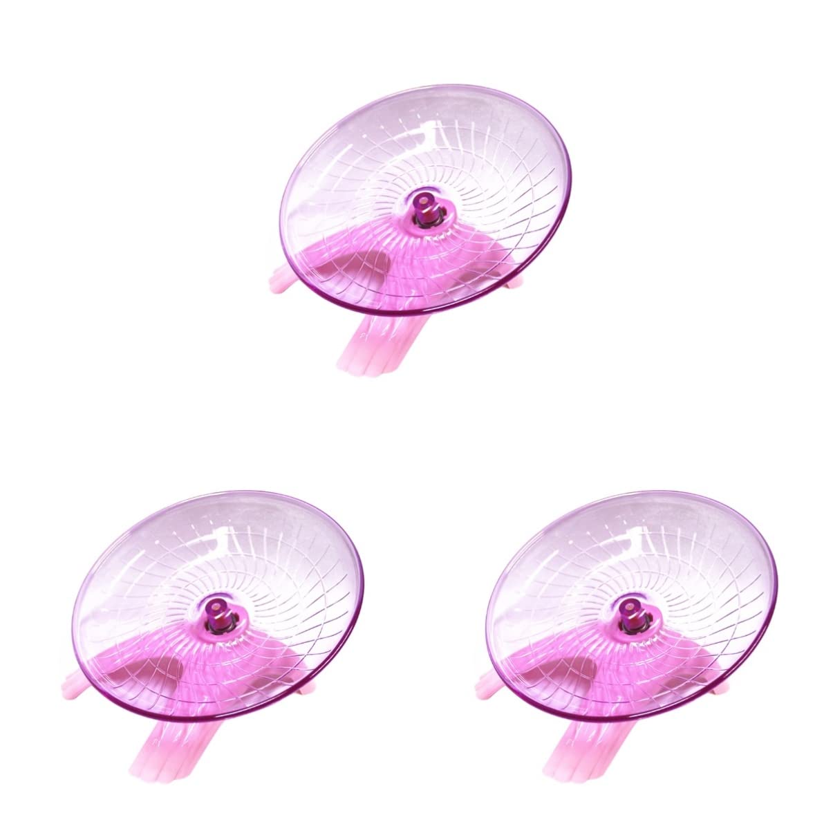 Ipetboom 3 Piezas Gran Rueda de hámster Jaula de hámster hámsters platillo Volador de Rata Juguete Disco sin ejecución Rueda de Ejercicio para Mascotas Deportes Suministros Erizo Púrpura