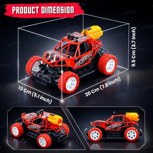 Image of Zest 4 Toyz Remote Control Car Toy for Kids Monster Truck Rechargeable with LED Lights & Mist Spray Effect Racing Car Indoor & Outdoor Toy for Boys & Girls (Pack of 1) Red