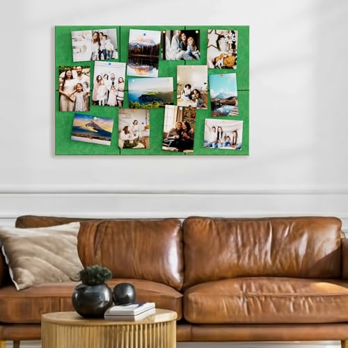 Image of MaxGear Felt Bulletin Board 36 inch x 24 inch, 6 Pack Emerald Green Felt Wall Tiles