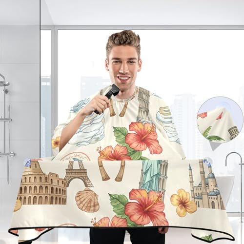 Capa de barbero impermeable para hombres con cierre ajustable miniatura 6
